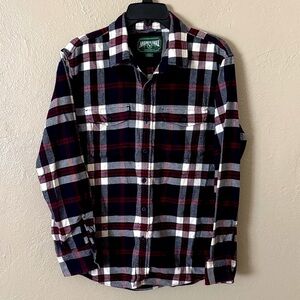 American Eagle Men’s Cotton Plaid Flannel Button Up Shirt, Medium